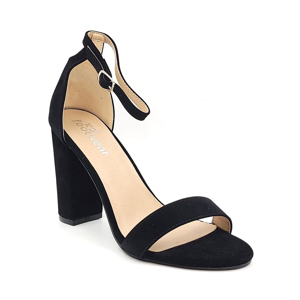 Koi Footwear Women Block Heel Ankle Strap Sandals Over And Out Size US 7 Black